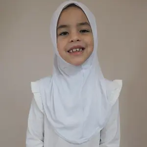 Girls White Instant One-Piece Hijab | kids hijab | instant hijab