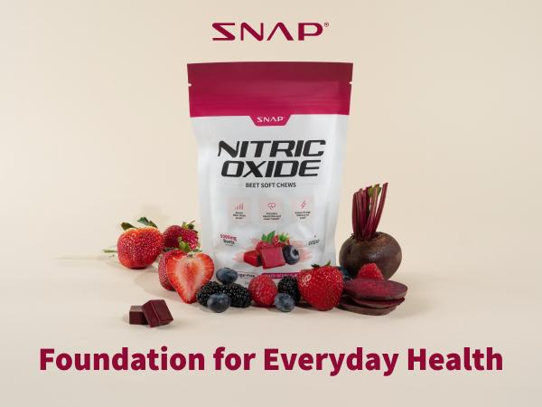 Snap Supplements - Nitric Oxide Beet Chews - 5,000mg of beets - 30 Servings - Natural Supplement Soft Chews - Mixed Berry Flavor - Sugar Free Snap Supplements - Nitric Oxide Beet Chews - 5,000mg of beets - 30 Servings - Natural Supplement Soft Chews - Mixed Berry Flavor - Sugar Free