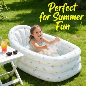 Newborn Baby Bath Tub, Foldable Inflatable Bathtub, Dual-Use Sitting and Lying, Children Storage Home Bath Tub, Water Ride-On Folding Play Chair