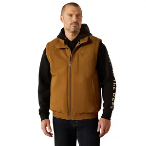 Ariat Men's Field Insulated Khaki Brown Zip Vest 10062516