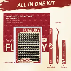 Fluff | Plush Enigma Collection | Ultra Dense Fluffy Wispy Lash Clusters | Mega Volume Soft Glam Faux Mink Lashes for Dramatic Cat Eye & Full Glam Makeup Looks