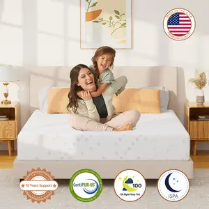 【KOW】6“, 8”, 10“, 12” single, twin, queen, and king-size mattresses with sheets included; memory foam hybrid mattresses; medium firmness;  luxurious comfort layer;  suitable for home bedrooms and hotels;  ergonomic; modern minimalist style premium rolled
