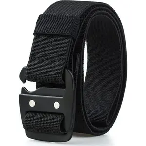 Mens Tactical Belt Military Elastic Stretch Duty Riggers Belt Metal Buckle