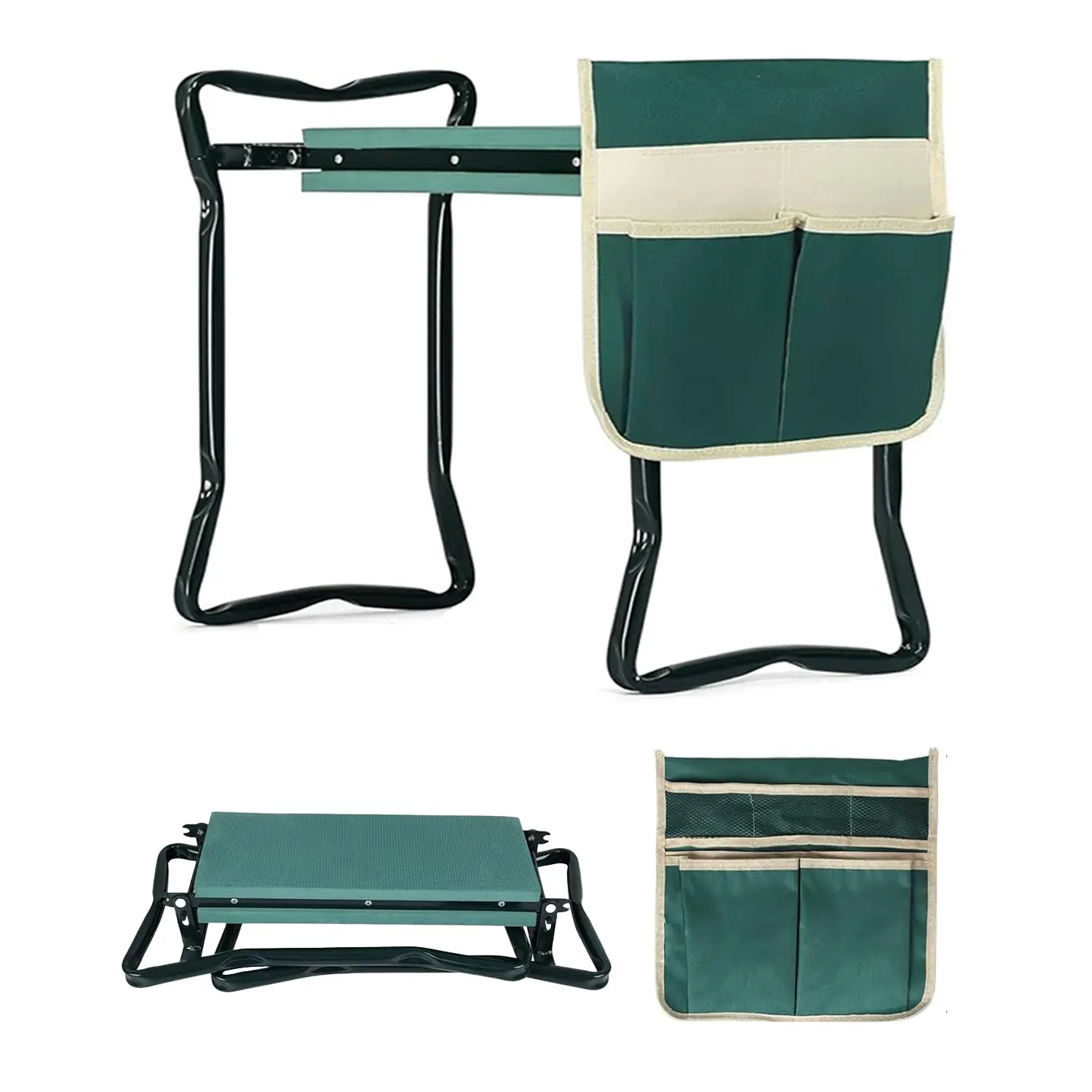 Foldable Garden Kneeler and Seat,Gardening Stool with Eva Soft Foam Pad and Bags,gardening bench for Seniors and Gardeners
