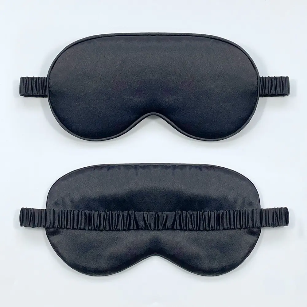 Double-Sided Satin Sleep Mask with Light Blocking, Comfortable Travel Eye Cover for Naptime, Soft Imitation Silk Mask, Lightweight, Sleeping Mask, Sleeping Eyemask, Flexible Fit Mask, Sleep Aid Products, Portable Eye Mask