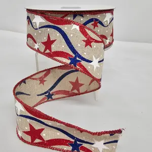 1.5"x10Y Glitter Stars n Stripes Ribbon