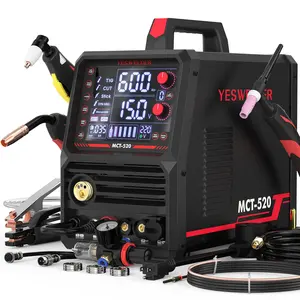 YESWELDER MCT-520 110/220V Welder & Plasma Cutter Combo | MIG/Flux Core/HF CUT/HF TIG/Stick/Aluminum Spool Gun 6-In-1 Welding Machine | 200A MIG TIG MMA & 50A CUT YESWELDER MCT-520 110/220V Welder & Plasma Cutter Combo | MIG/Flux Core/HF CUT/HF TIG/Stick/Aluminum Spool Gun 6-In-1 Welding Machine | 200A MIG TIG MMA & 50A CUT