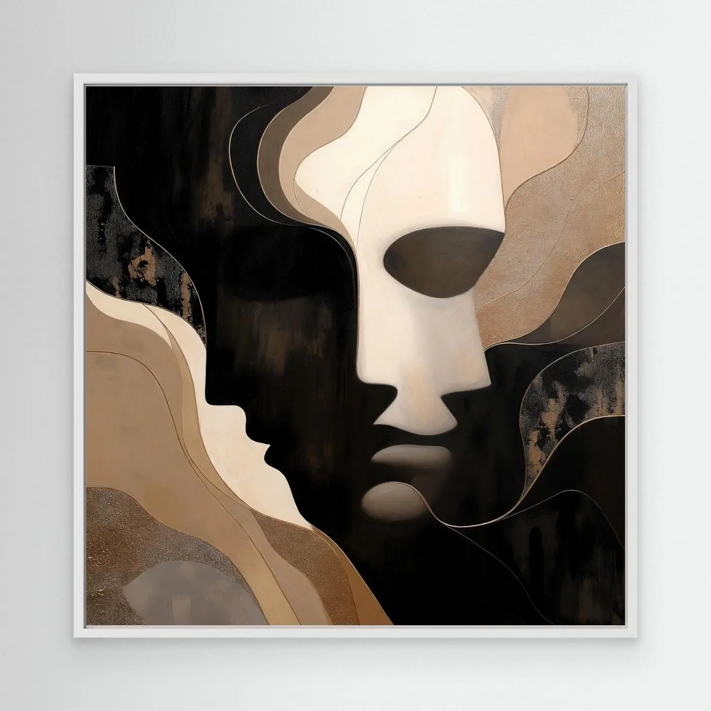Between Two Minds – Abstract Faces Wall Art