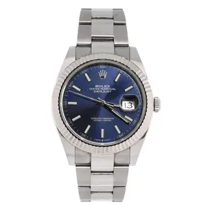 Pre-owned Rolex Oyster Perpetual Datejust Automatic Watch Stainless Steel and White Gold 41 by Rebag