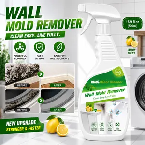 Snowlily Mold Remover Spray & Cleaning Kit (16.9 oz) - Special Formula Black Stain Cleaner with Gloves & Pad, Removes Tough Stains from Drywall, Tile, Wood