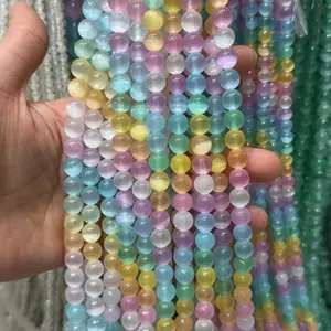 Colorful Selenite beads crystal beads for DIY bracelets,selenite beads for jewelry creation