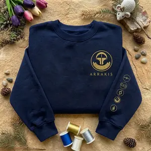 Embroidered  Du.ne  Crewneck Sweatshirt,  Fear Is The Mind-Killer Hoodie, Sci-Fi Movie Geek Gift, Gift For Fan