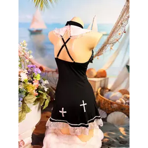 EMoooms Sexy Lingerie, Exotic Underwear, Bold Women'S Clothing, Playful Cosplay Costume, Nun Uniform Role-Play Set, Suitable for Indoor Intimate Role-Play, Bedroom Intimacy