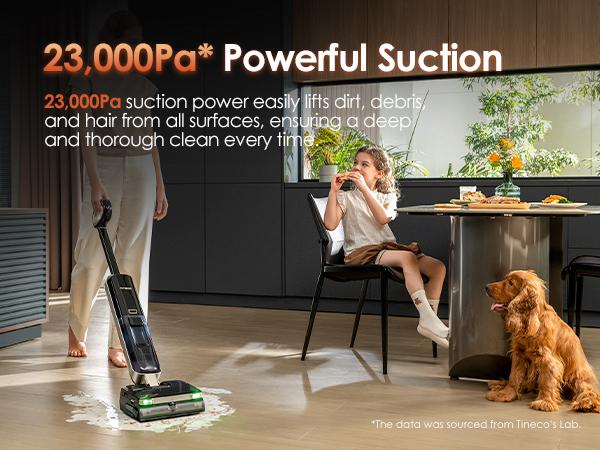 Tineco Floor ONE S9 Master Wet Dry Vacuum Cleaner, ThermoBlast Tech & Hot Water Vacuum Mop, 23kPa Suction, 65 Min Runtime, 185°F Flashdry, 3.9inch Ultra-Slim Stretch Mop