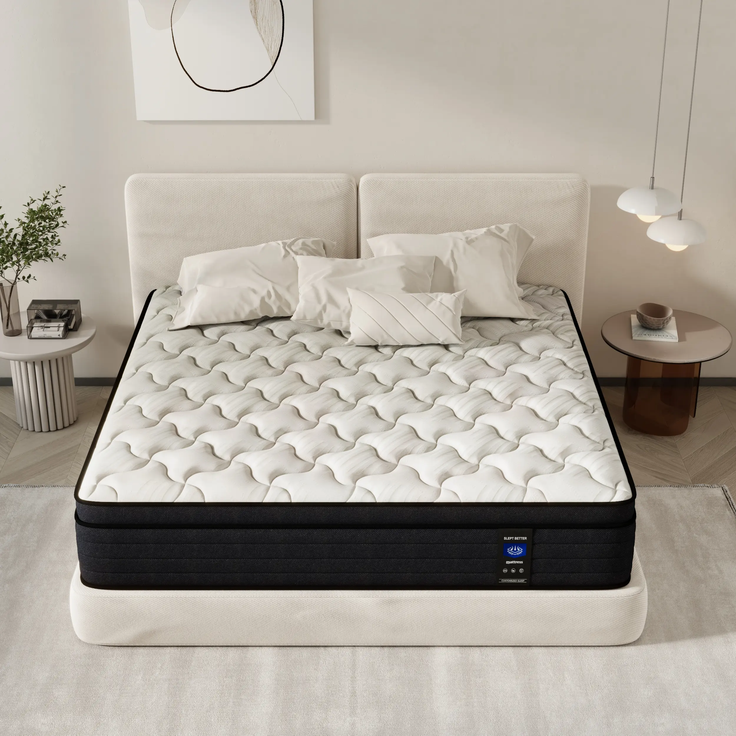 【Mrh】12Inch Twin, Full, Queen, King Mattress Memory Foam And Spring, Hybrid Mattress Medium Firm, Lumbar Support, For Home Room Hotel,Boxed Halloween Christmas Gift Furniture Ergonomic queen size mattress Interior Modern queen size mattress tiktokshopspri