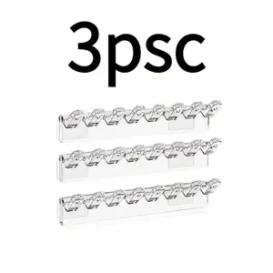 3-Piece Wall-Mounted Transparent Acrylic Jewelry Storage Hooks, Thick Polished Plastic Hanging Hooks for Earrings Rings Bracelets