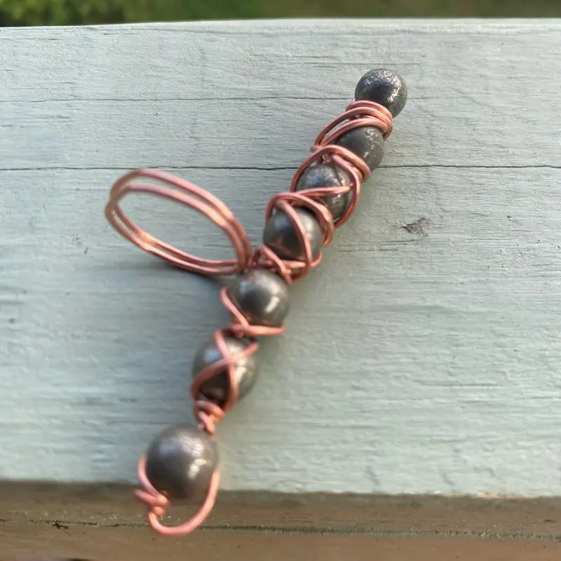 Pyrite Copper Ring size 8