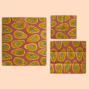 Wrapsly Reusable beeswax kitchen wraps - Papaya 3 pack - S,M,L
