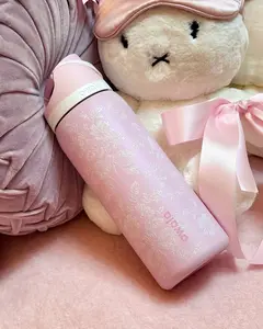Owala FreeSip 32oz Ribbon Toile Water Bottle, Urban Outfitters Exclusive Pink, Coquette Aesthetic Cup, Limited Edition, Leak-Proof Stainless Steel Tumbler with Straw & Spout