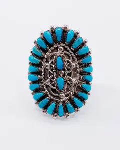 ZUNI TURQUOISE CLUSTER RING ⋄ Size 6.25