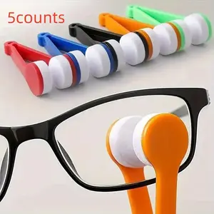 Portable Glasses Cleaning Kit, 5 Counts/set Glasses Cleaning Tool with Microfiber Cloth & Double-sided Brush, Travel Glasses Cleaner Set, Lens Kit