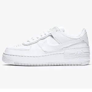 Nike Air Force 1 Low Shadow Triple White Sneakers Women's Athletic Shoes CI0919-100