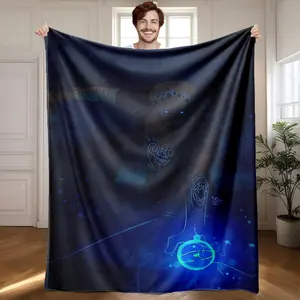 1 piece One Piece Rob Lucci Blue Nen Release Moment_3200 themed flannel blanket - Modern design flannel blanket, suitable for sofas and beds, all-season use, super soft and warm, digital printing, 100% polyester material, machine washable, suitable