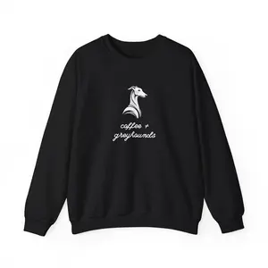 Coffee + Greyhounds Unisex Heavy Blend Crewneck Sweatshirt | Cozy Dog Lover Apparel