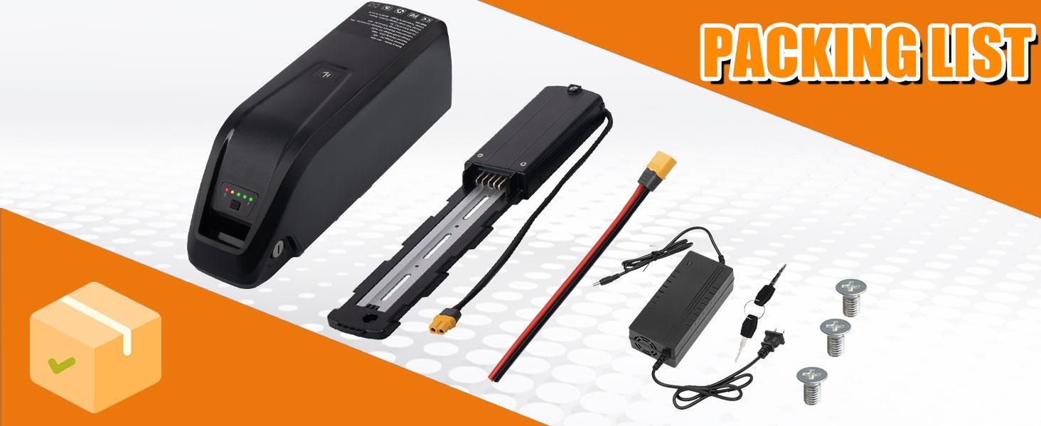 36V 15Ah Ebike Battery, 4 Pin / 5 Pin Lithium Ion Battery Pack for 250W-750W  Electric Bicycle Conversion Kit, High Capacity 36 Volt Battery with 40A BMS, USB Port & Safe Lock
