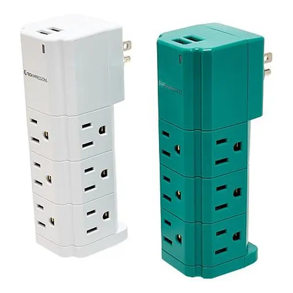 Tech Impressions 2-Pack Swivel Power Strips for Up to 11 Devices