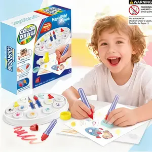 32pcs Kids Magic Pen Drawing Set, DIY Sticker Crayon Toy, Non-Sticky, Early Education Color Learning, Perfect Gift for Boys Girls Aged 3+
