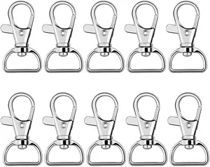 Swivel Snap Hook, 35 count  Lanyard Clips, Metal Lobster Claw Clasps  Hook with 3/4 INCH D Ring for Macrame  Swivel Clips for Making Key Fobs