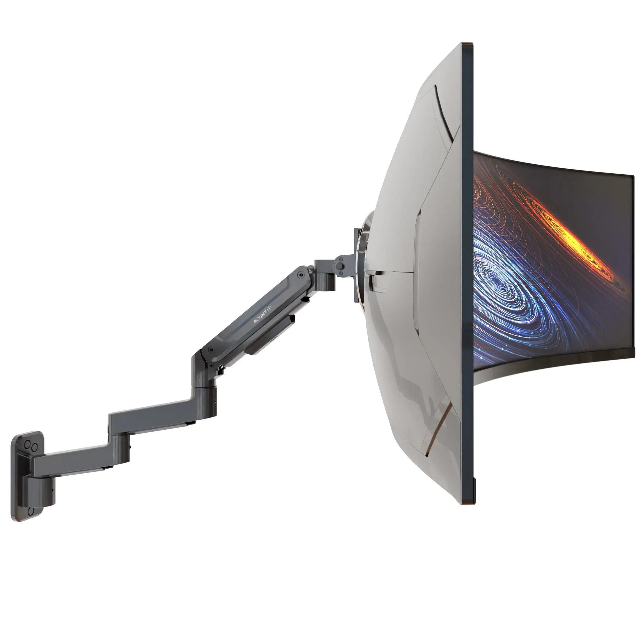 MOUNT-IT! Heavy-Duty Functional Full-Motion Monitor Wall Bracket with Secure Mounting for Office, Commercial Furniture Use