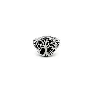 Life Tree Stainless Steel Gothic Biker Ring Jewelry Non-Tarnish Non-Rust Unique Design for Fashion Enthusiasts