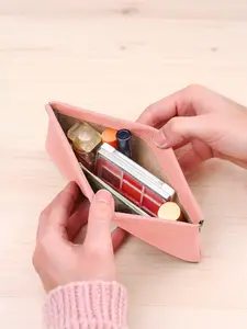 Women PU Pocket Makeup Bag, Cosmetic Pouch, Portable Top Compression Closure Small Cosmetic Organizer, Waterproof Travel Essentials for Jewelry & Lipstick, Handheld Cosmetic Pouch
