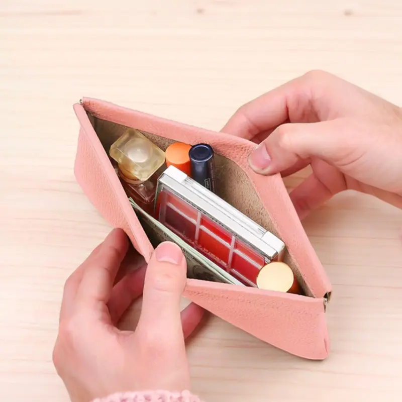 PU Pocket Makeup Bag, Portable Top Press Closure, Waterproof, Auto-Close, Travel Essential, for Cosmetics, Jewelry, Coins, Outdoor Activities，Suitable for Thanksgiving, Christmas, Valentine's Day
