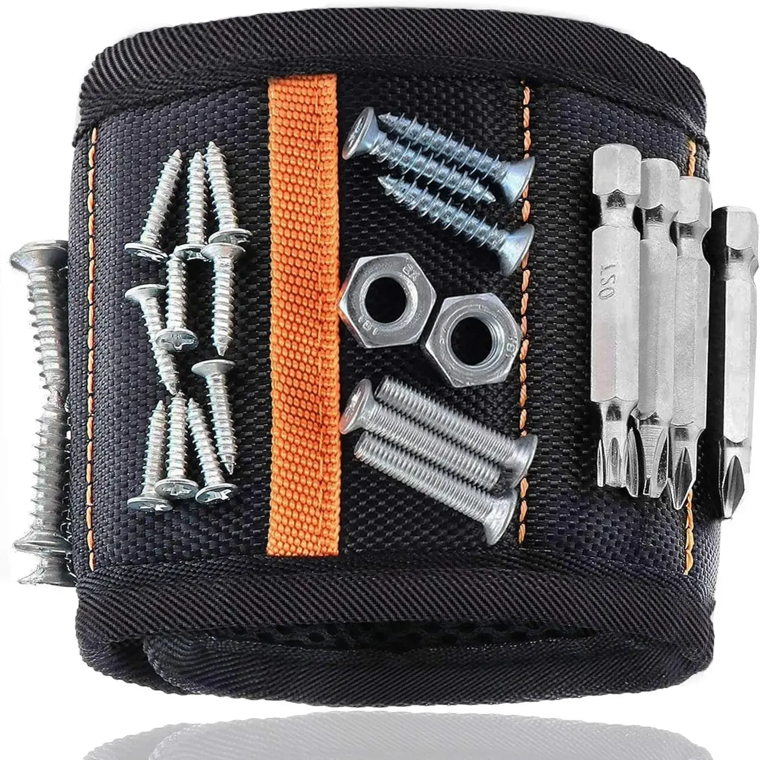 Magnetic Wristband - Adjustable Breathable Tool Organizer Armband, Screw Holder Strap for Securing Tools, Screws, Nails, Bolts, Drilling Bits