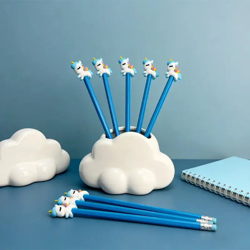 15/25pcs Lovely Unicorn-shaped Wooden Pencils with Campus-themed Design. Creative Gifts from the Unicorn Series for the Back-to-School Season. Colors are random.