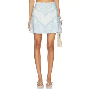 Shani Shemer Elory Mini Skirt in Aqua Shell Print