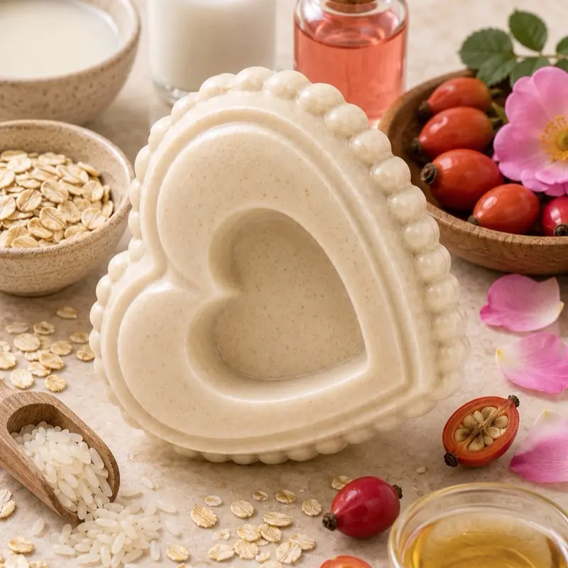 Rice, Oatmeal, and Rosehip Soap