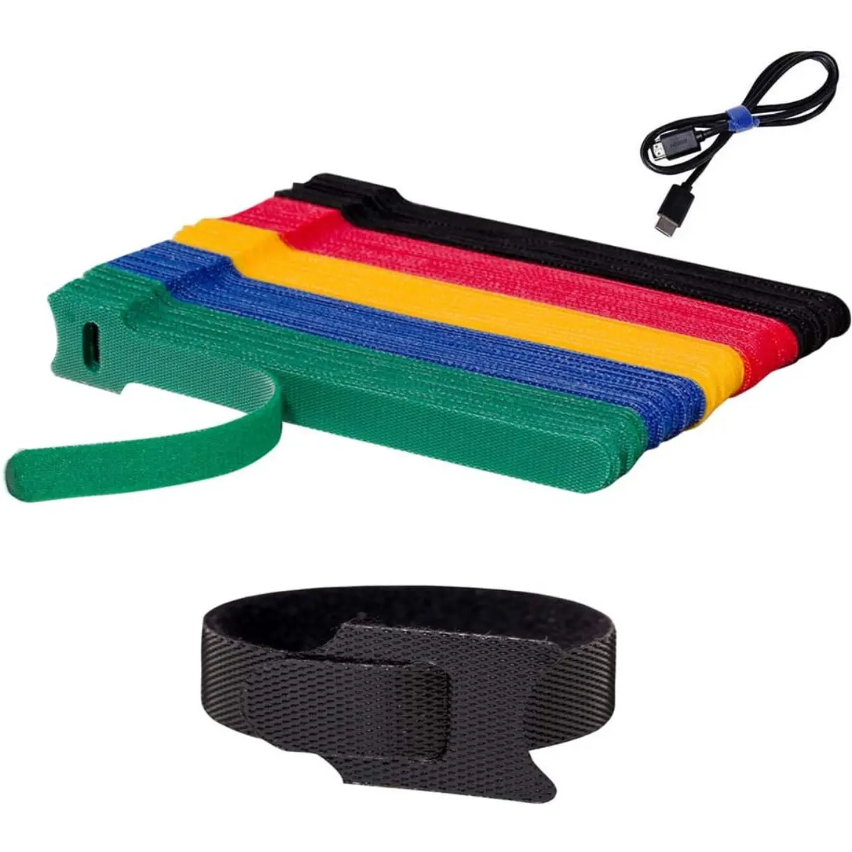 100 PCS 6 inch Reusable Fastening Cable Ties Cords Management Cable Organizer Cord Wrap Multi-Color