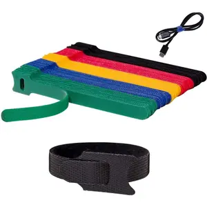 100 PCS 6 inch Reusable Fastening Cable Ties Cords Management Cable Organizer Cord Wrap Multi-Color