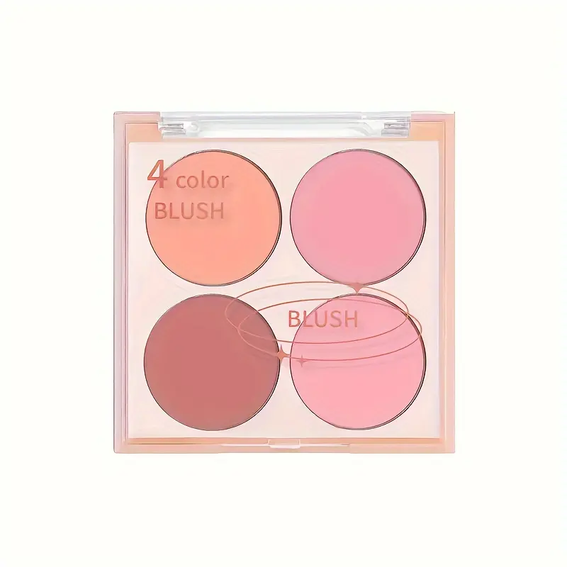 Vibrant 4-Color Blush Palette - Long-Lasting Water-Resistant Matte Finish for All Skin Tones, Flawless Buildable Medium Coverage, Versatile Powder Form Blush with Radiant Pink and Orange Hues for a Natural Glow, Beauty Cosmetics, Cosmetics Products