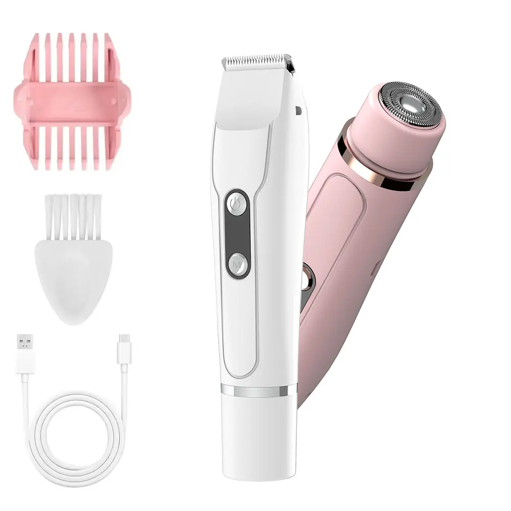 2-in-1 Electric Epilator and Shaver for Women, Dual-Head Hair Removal Tool for Bikini Line and Intimate Areas, Bikini Hair Removal, At Home Hair Removal