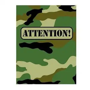Qty = 8 Camoflauge Invitations with Envelopes - NEW (American Greetings)