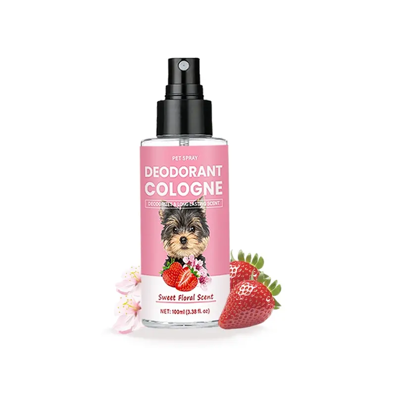 Pet Deodorizing Perfume, Animal Deodorizer, Odor Eliminator, Odor Destroyer, Odor Removal Spray, Sweet Floral Scent, 100ML Liquid Spray, Freshen Pet Breath & Coat, Daily Use Grooming Accessory