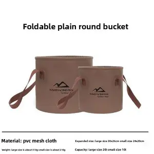Outdoor travel large capacity PVC bucket camping picnic portable fishing bucket folding bucket storage bucket