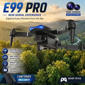 E99pro Folding Quadcopter Drone | HD DualCameras, Screen Remote Controller, Multi-Angle Shooting, Screen Image Transmission,One-Key Takeoff/Landing, 360 o RotationSpeed Adjustment, Optical Flow Positioning,Stable Hovering