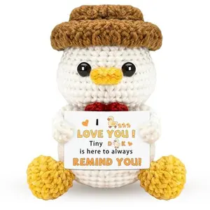 Galenrines Valentines Day Gift for Him Her Handmade Crochet Animals Duck I Love You Gifts for Boyfriend Girlfriend Cute Romantic for Birthday Valentine Engagement