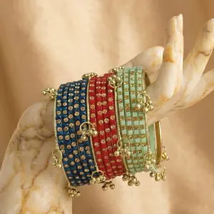 Kashmiri Ghungroo bangles with Trending Glass bangles Set - 16 bangle set birthday party gift